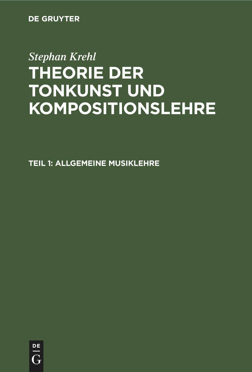 Vorderes Coverbild Allgemeine Musiklehre