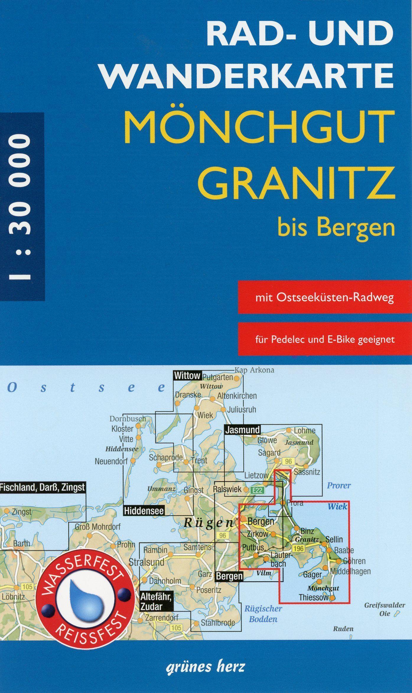 Vorderes Coverbild Rad- und Wanderkarte Mönchgut, Granitz, bis Bergen