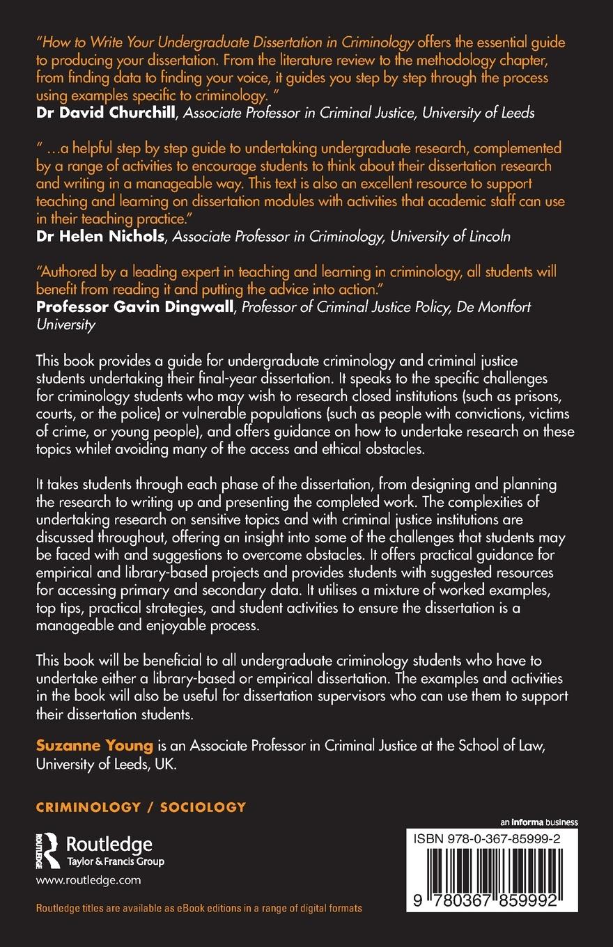 Rückseitencover How to Write Your Undergraduate Dissertation in Criminology