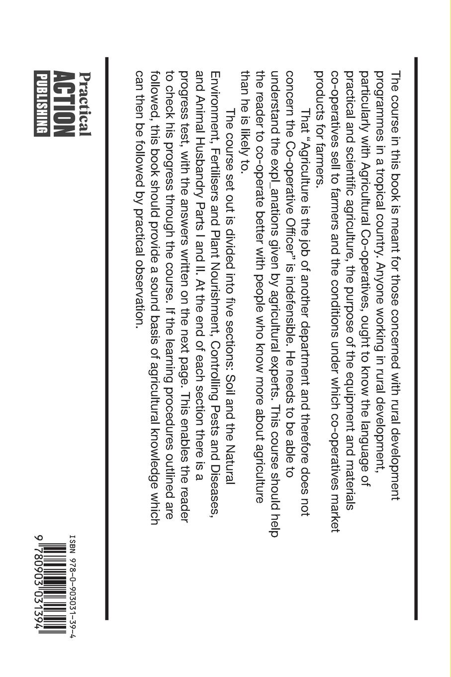 Rückseitencover An Initial Course in Tropical Agriculture for the Staff of Co-Operatives