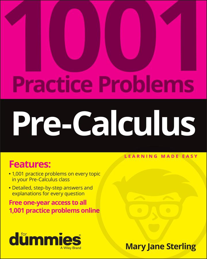 Vorderes Coverbild Pre-Calculus: 1001 Practice Problems for Dummies (+ Free Online Practice)
