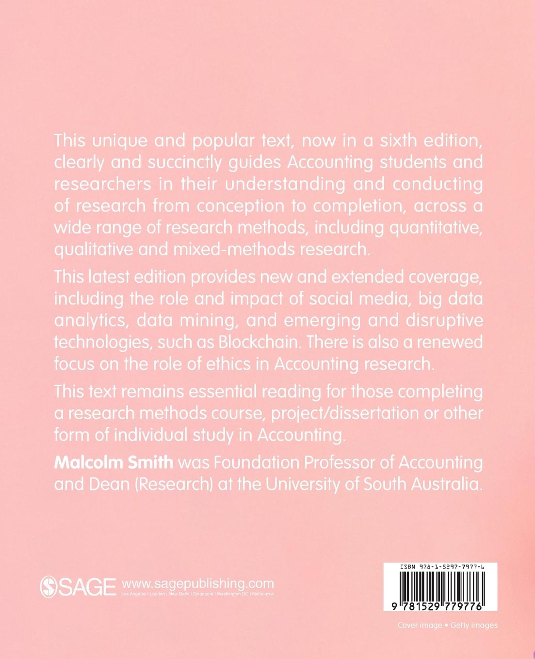 Rückseitencover Research Methods in Accounting
