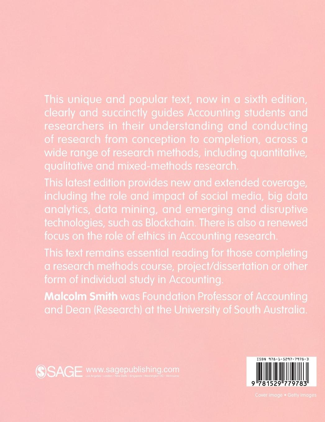 Rückseitencover Research Methods in Accounting