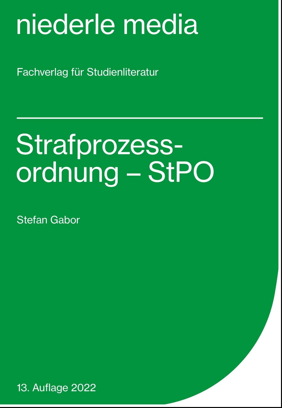 Vorderes Coverbild Strafprozessordnung - StPO -