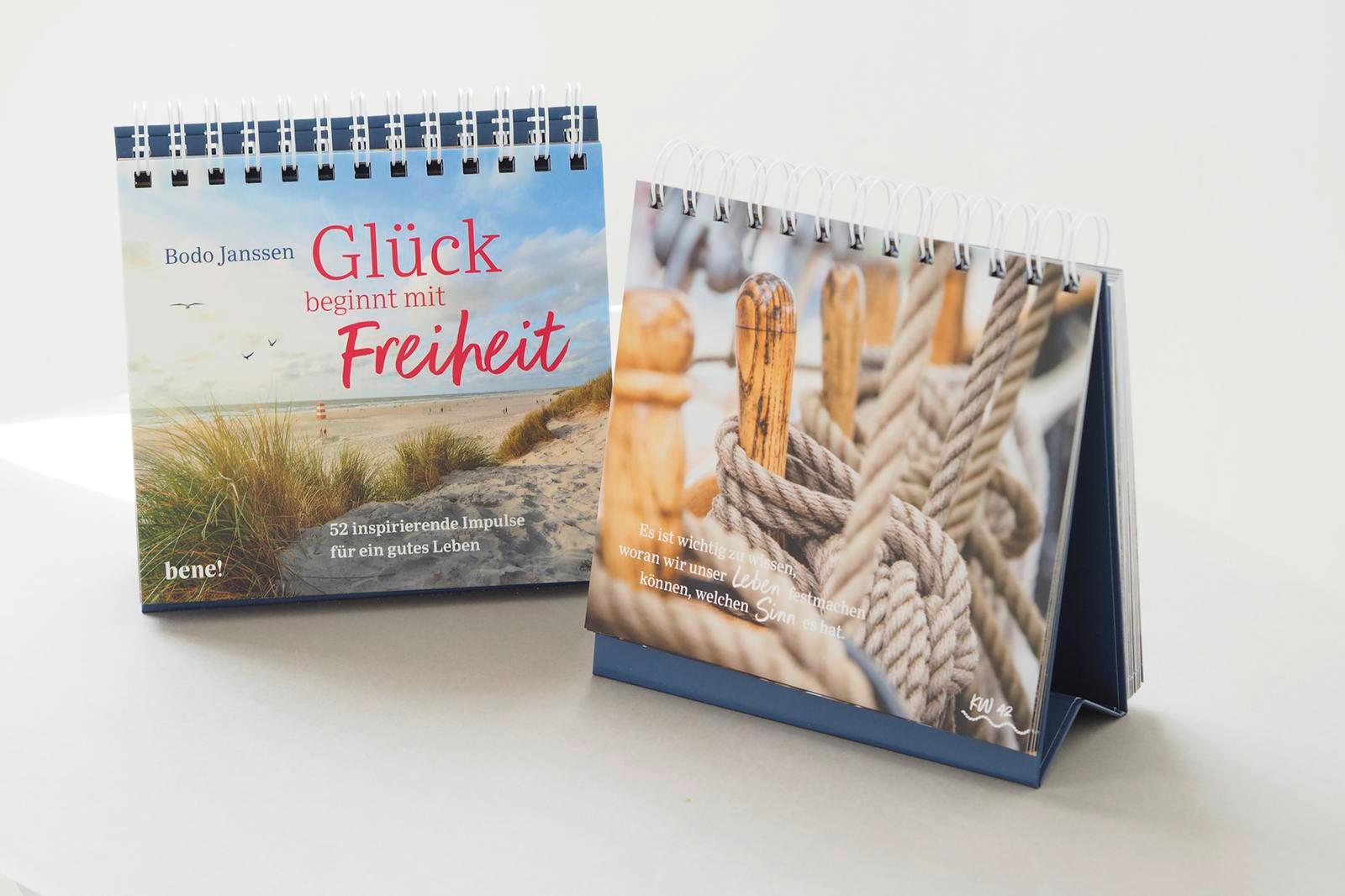 Beispielinhalt (Bild) Glück beginnt mit Freiheit - Aufstellbuch