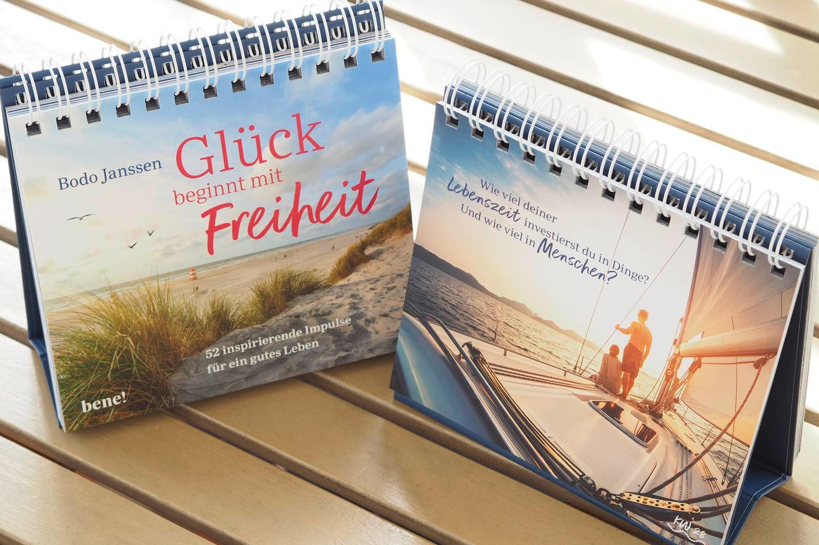 Beispielinhalt (Bild) Glück beginnt mit Freiheit - Aufstellbuch