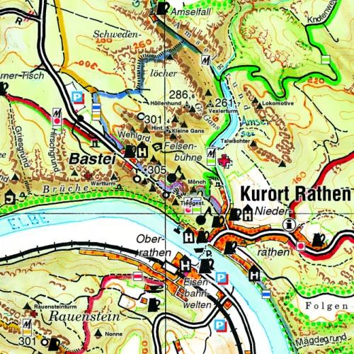Beispielinhalt (Bild) Große Karte der Sächsischen Schweiz 1:30000