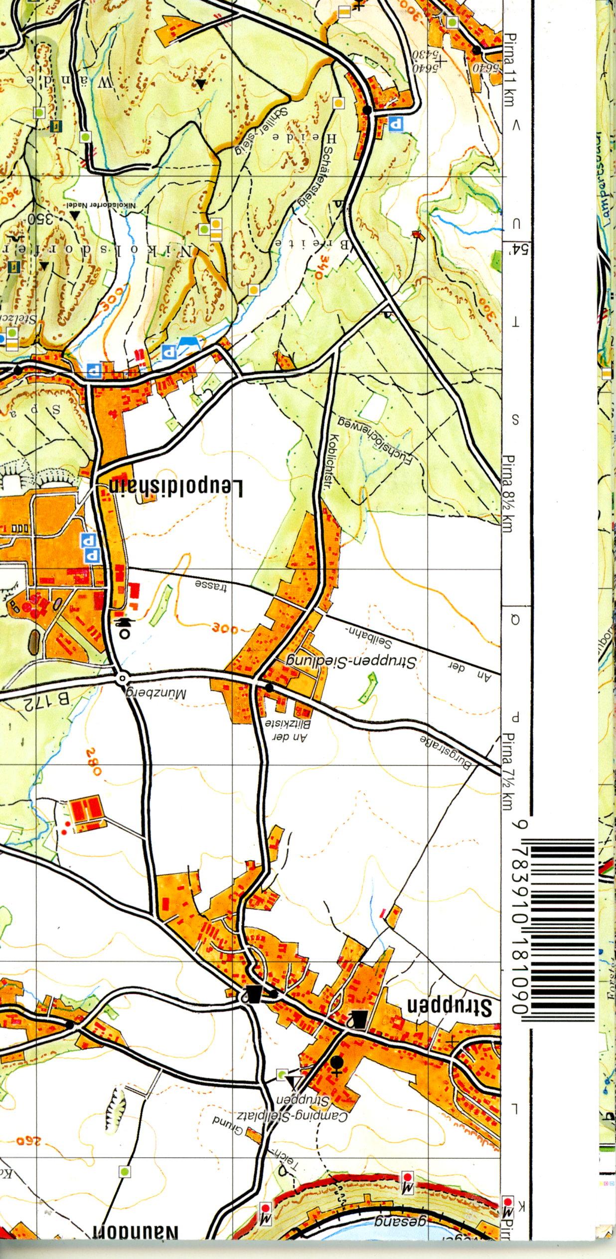 Beispielinhalt (Bild) Große Karte der Sächsischen Schweiz 1:30000