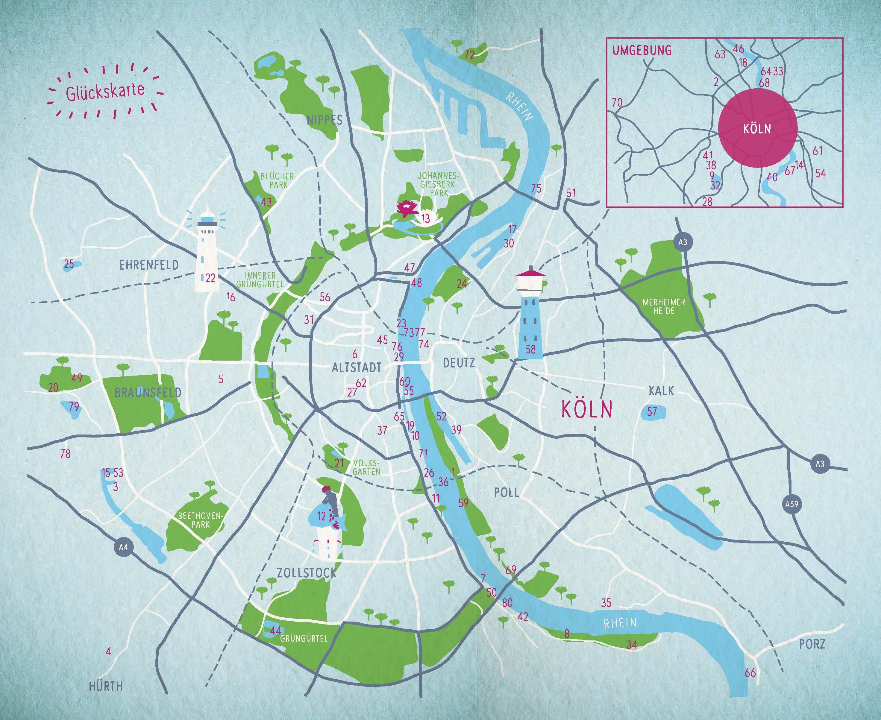 Beispielinhalt (Bild) Blaue Glücksorte in Köln