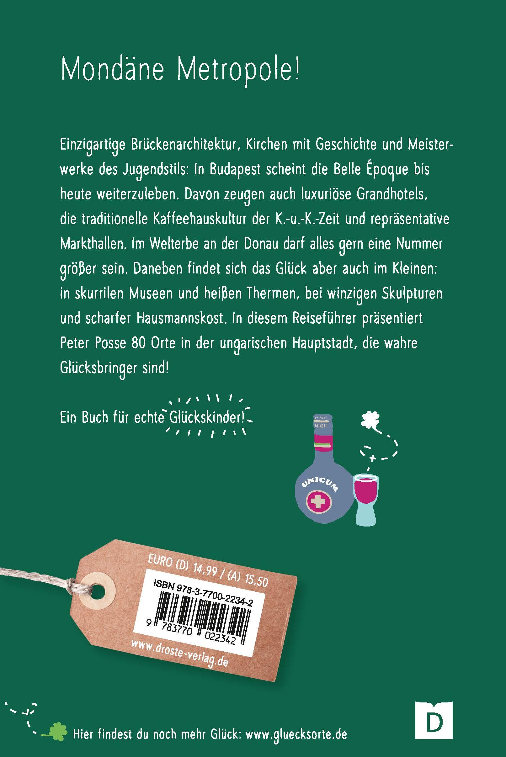 Rückseitencover Glücksorte in Budapest