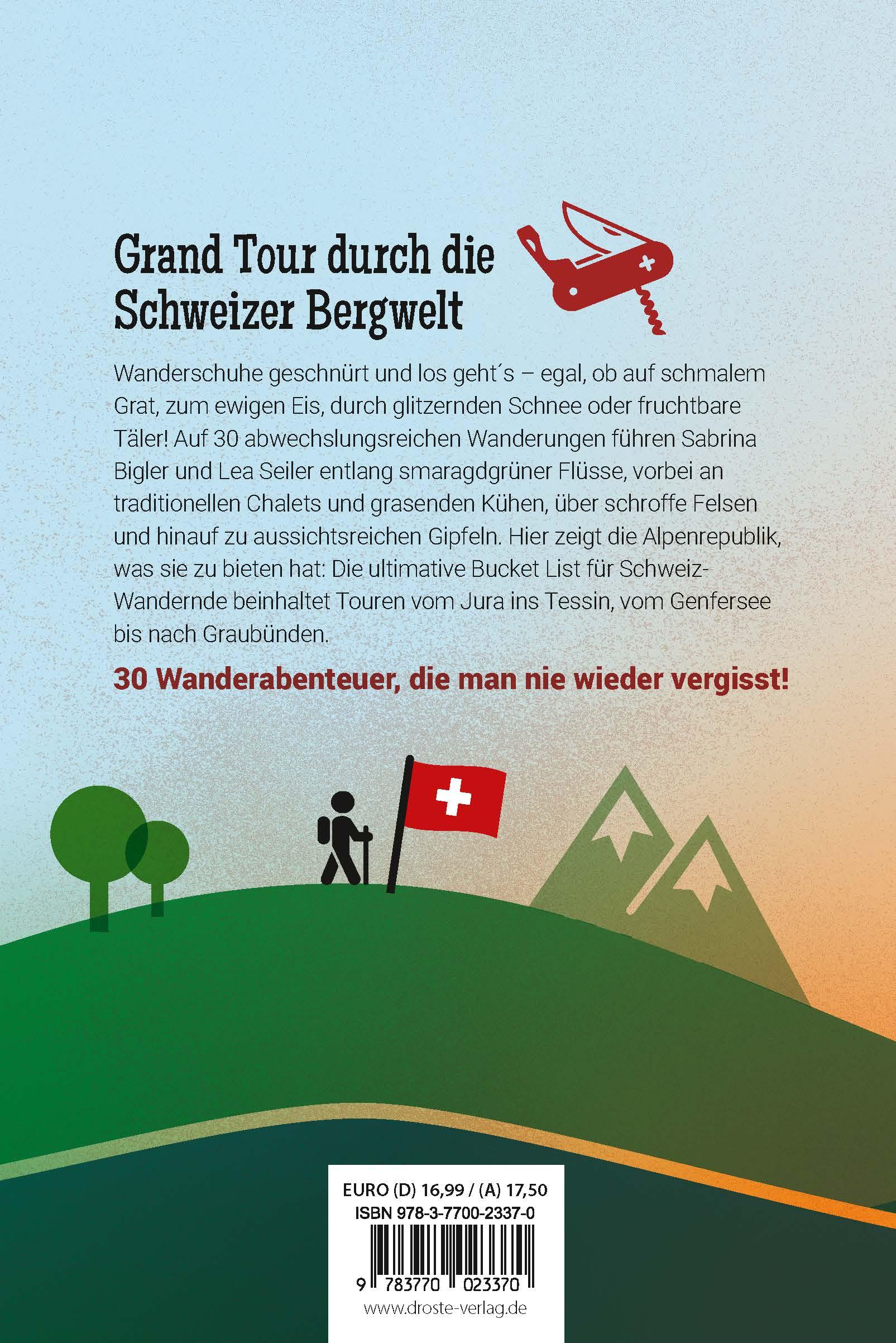 Rückseitencover 30 Wanderungen in der Schweiz, die man einmal im Leben gemacht haben muss