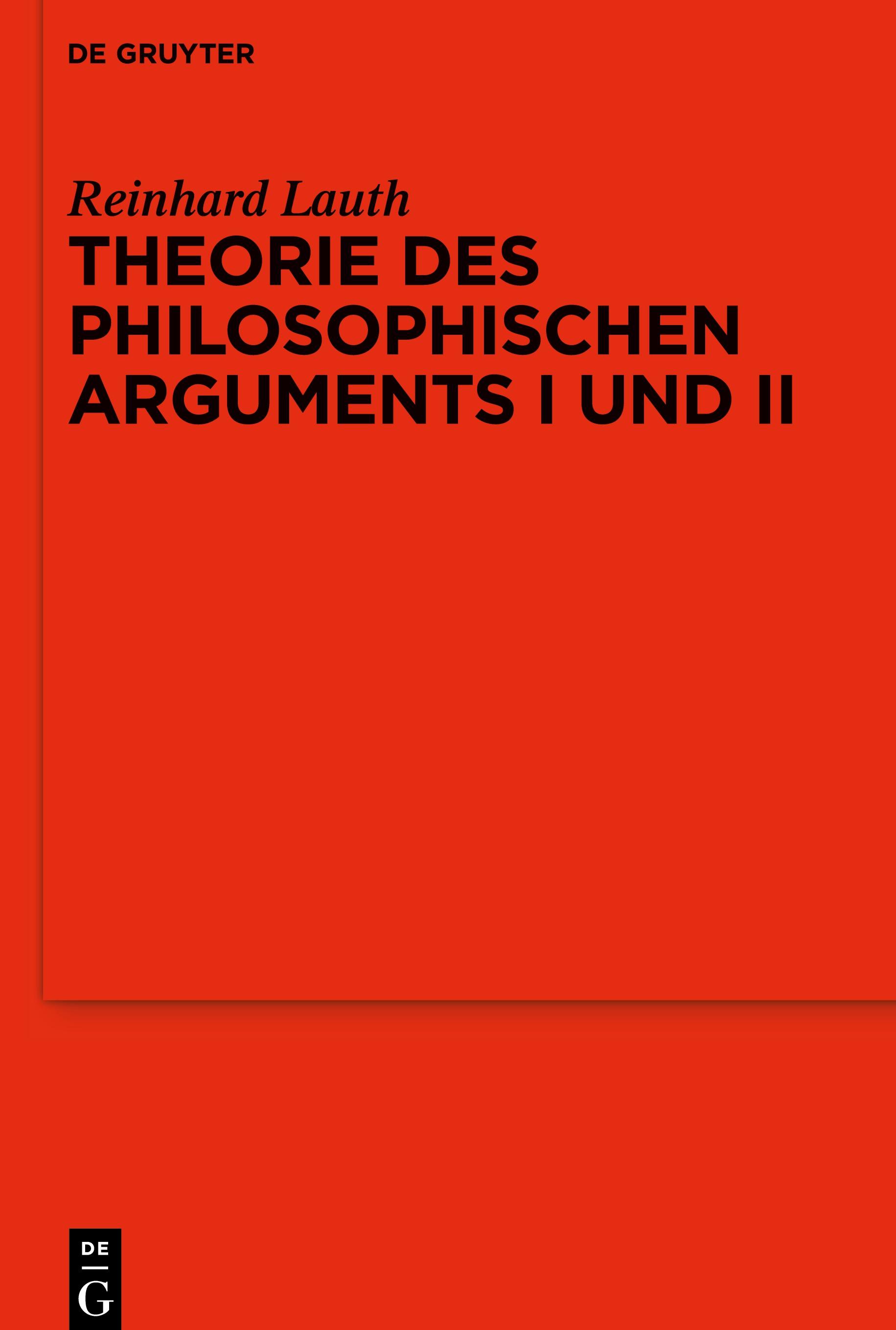 Vorderes Coverbild Theorie des philosophischen Arguments I und II