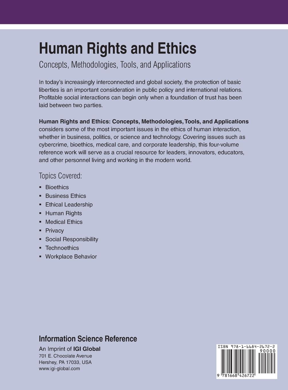 Rückseitencover Human Rights and Ethics