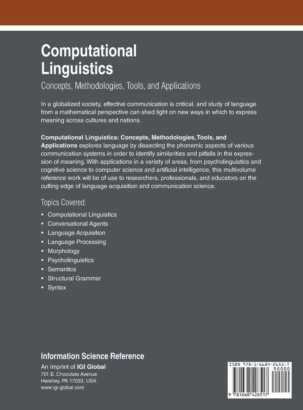 Rückseitencover Computational Linguistics