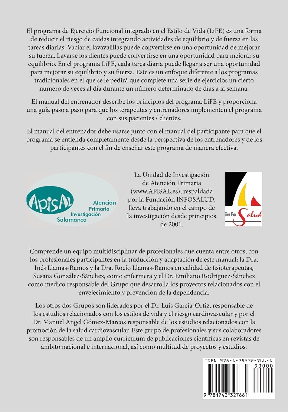 Rückseitencover Programa de Ejercicio Funcional integrado en el Estilo de Vida (LiFE) para prevenir caídas - Manual del entrenador