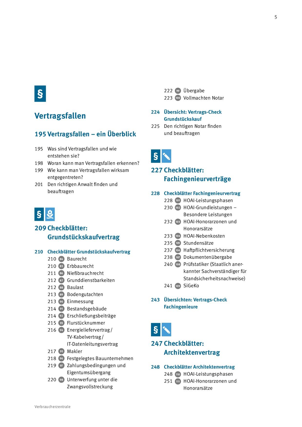 Beispielinhalt (Bild) Kosten- und Vertragsfallen beim Bauen