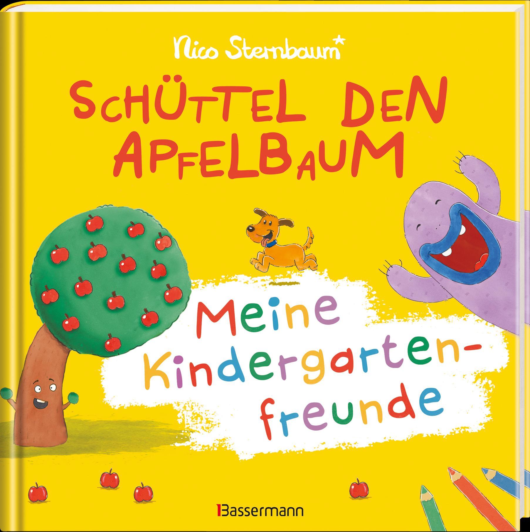 Beispielinhalt (Bild) Schüttel den Apfelbaum - Meine Kindergartenfreunde. Eintragbuch für Kinder ab 3 Jahren