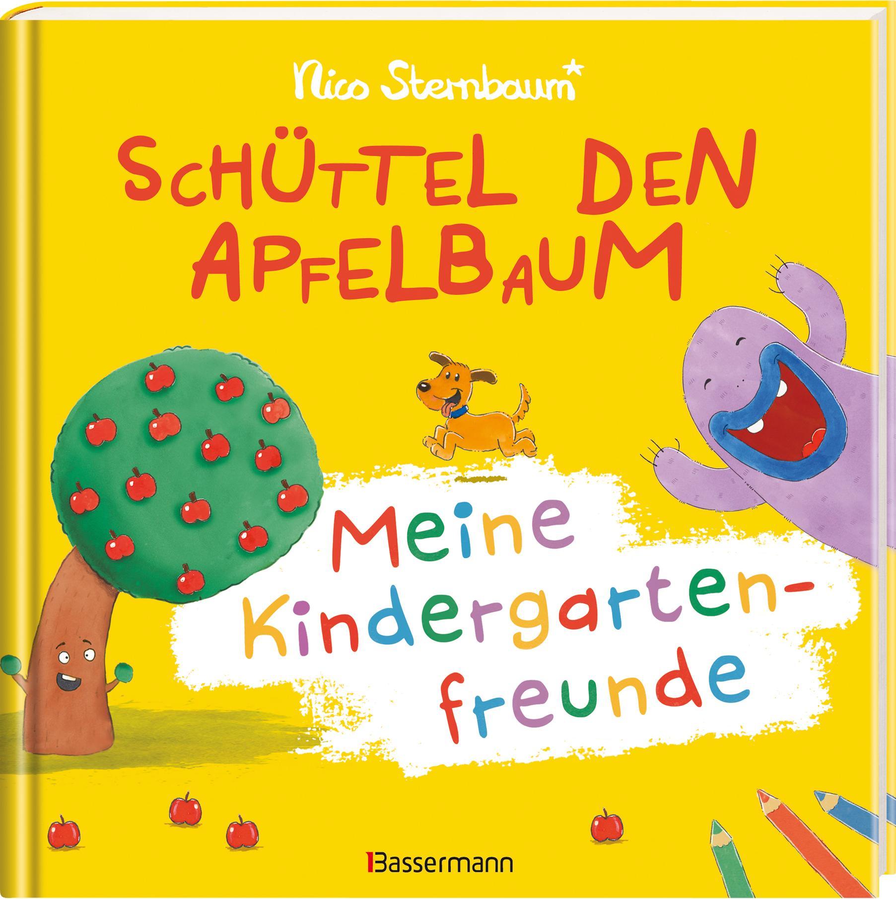 Beispielinhalt (Bild) Schüttel den Apfelbaum - Meine Kindergartenfreunde. Eintragbuch für Kinder ab 3 Jahren