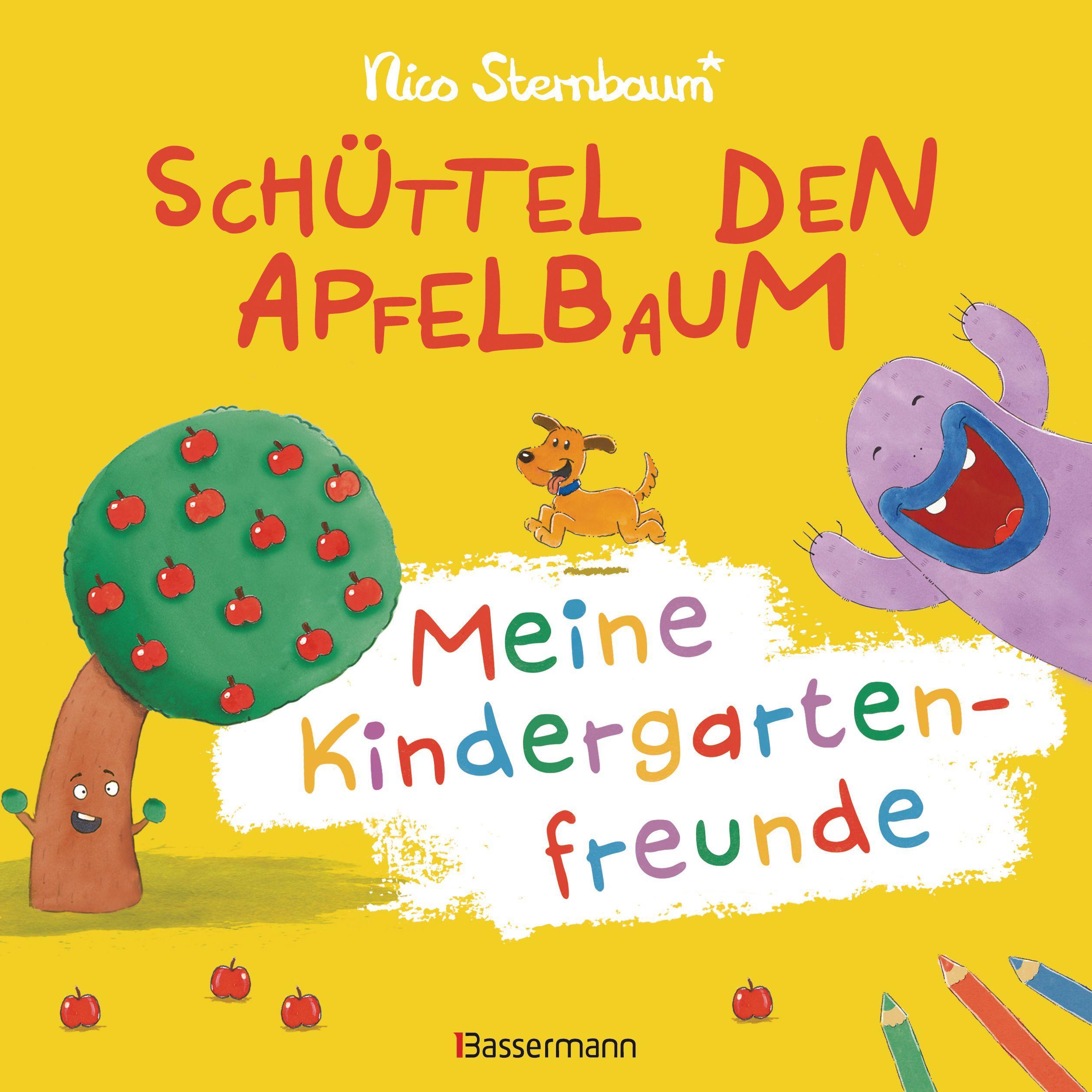 Vorderes Coverbild Schüttel den Apfelbaum - Meine Kindergartenfreunde. Eintragbuch für Kinder ab 3 Jahren