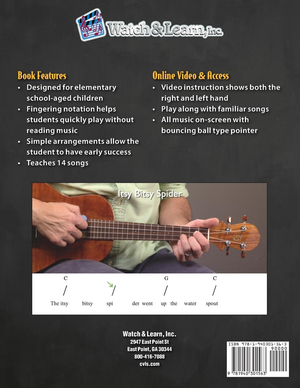 Rückseitencover Beginner Ukulele Lessons for Kids Book with Online Video and Audio Access
