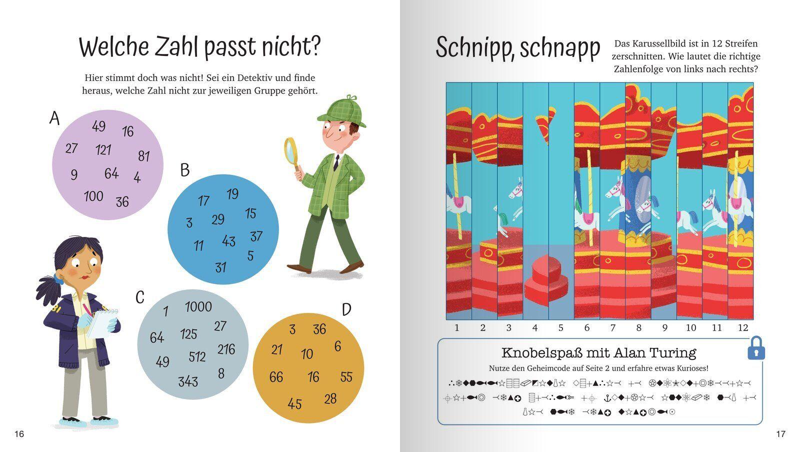 Beispielinhalt (Bild) Mein MINT-Spaß-Buch: Knifflige Logikrätsel für Kinder