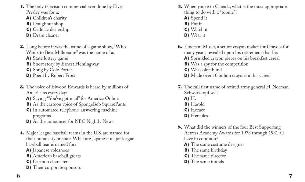 Beispielinhalt (Bild) Sit & Solve Quick Trivia