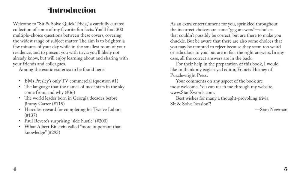 Beispielinhalt (Bild) Sit & Solve Quick Trivia