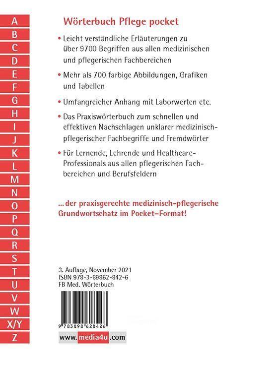 Beispielinhalt (Bild) Wörterbuch Pflege pocket : Medizinischer Grundwortschatz und Fachwörterlexikon für Pflegeberufe
