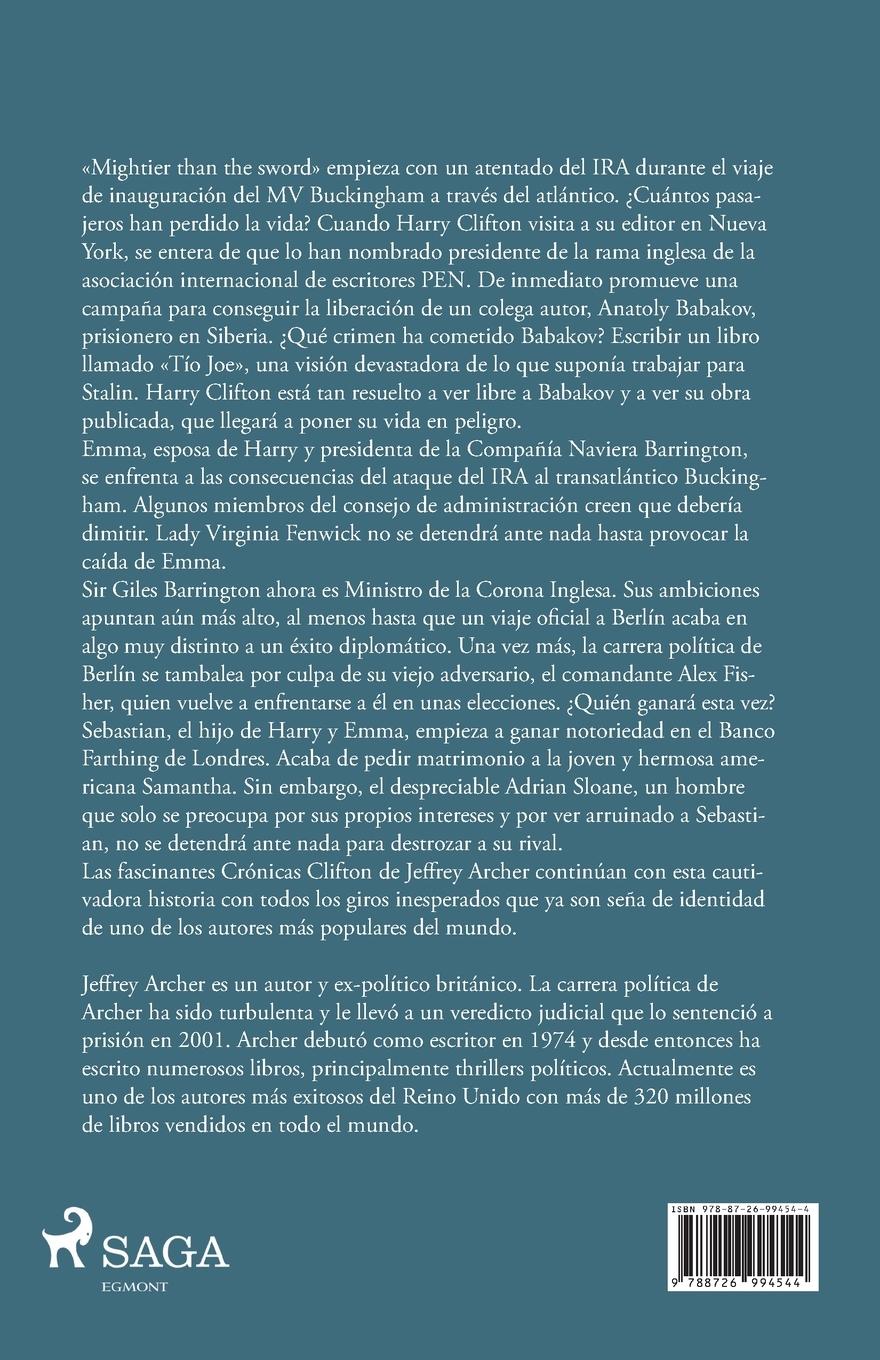 Rückseitencover Más poderosa que la espada