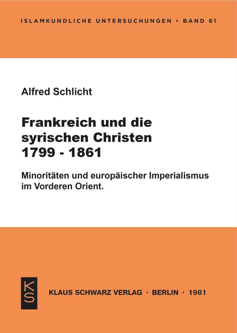 Vorderes Coverbild Frankreich und die syrischen Christen 1799-1861