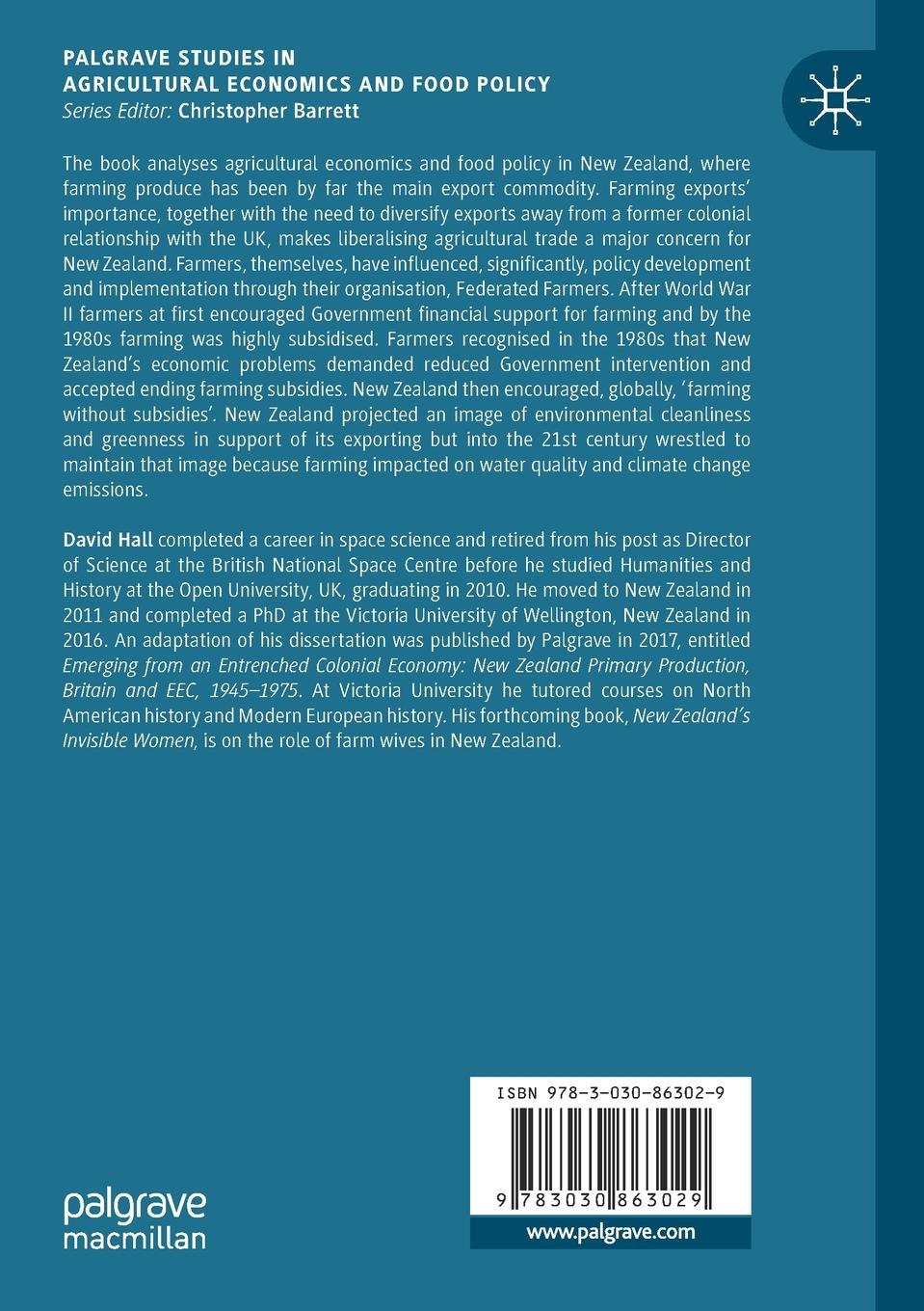 Rückseitencover Agricultural Economics and Food Policy in New Zealand