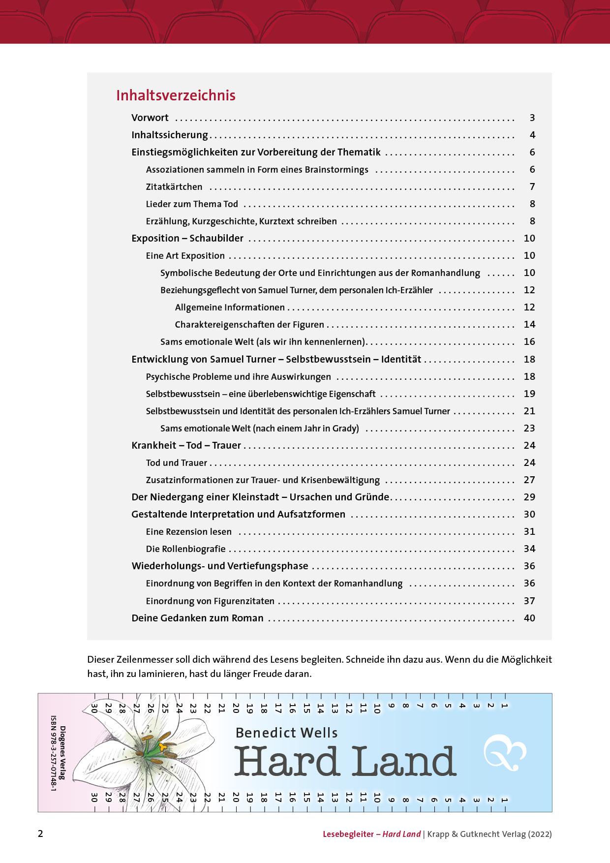 Beispielinhalt (Bild) Hard Land -  Lesebegleiter
