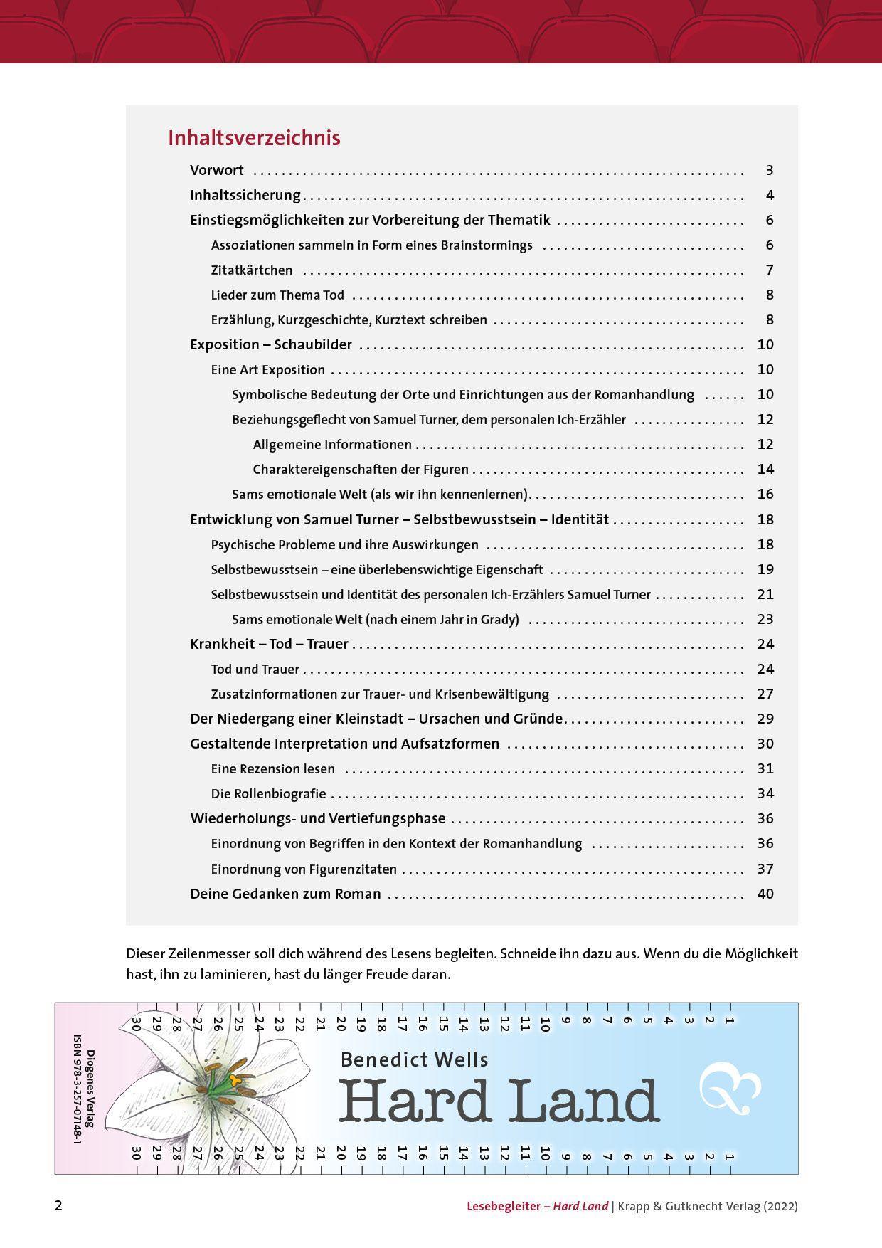 Beispielinhalt (Bild) Hard Land -  Lesebegleiter
