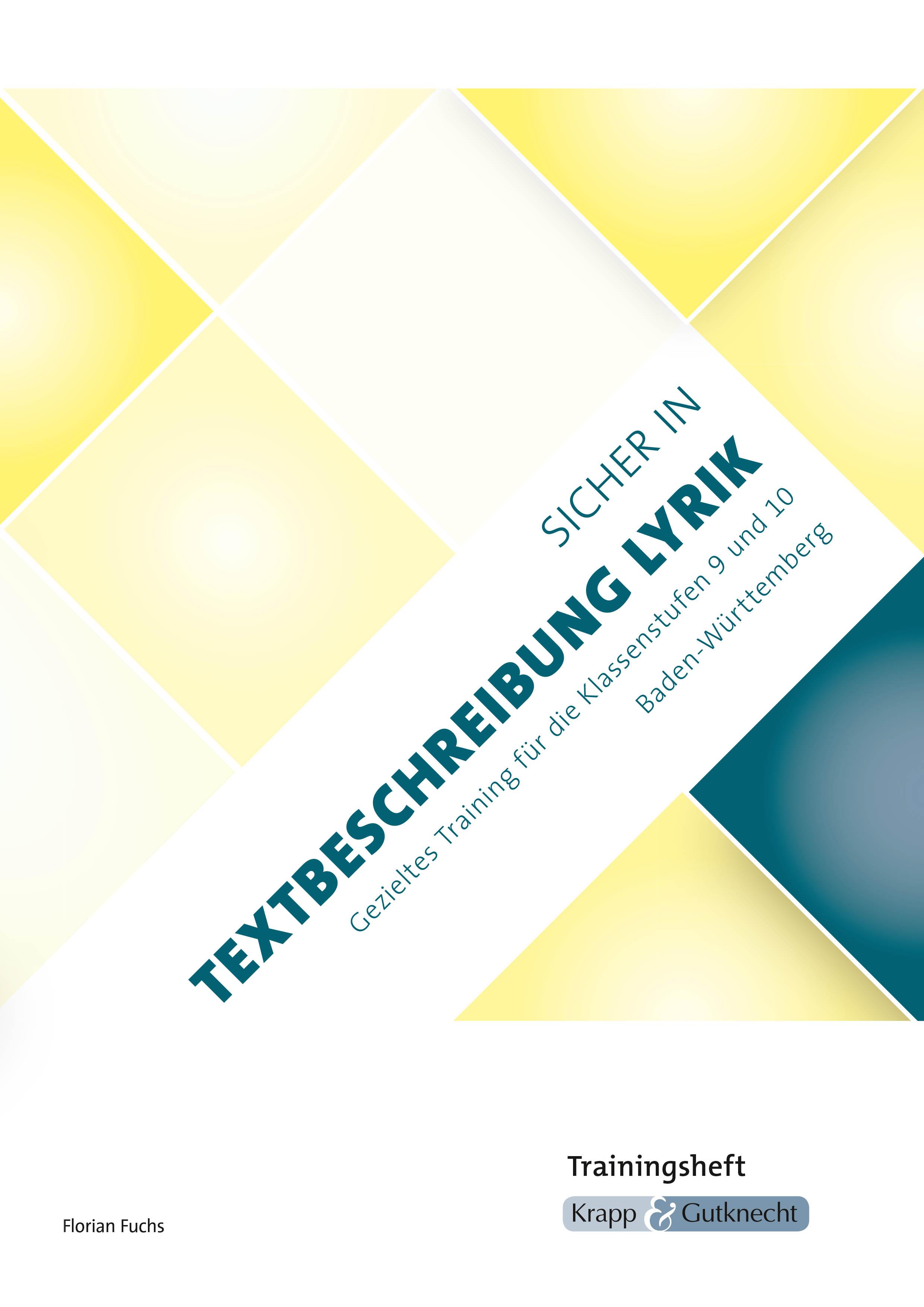 Vorderes Coverbild Sicher in Textbeschreibung Lyrik - Baden-Württemberg - Trainingsheft. Prüfungsvorbereitung Realschule Klasse 9 und 10