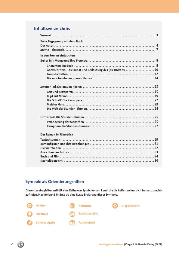 Beispielinhalt (Bild) Momo - Michael Ende - Lesebegleiter