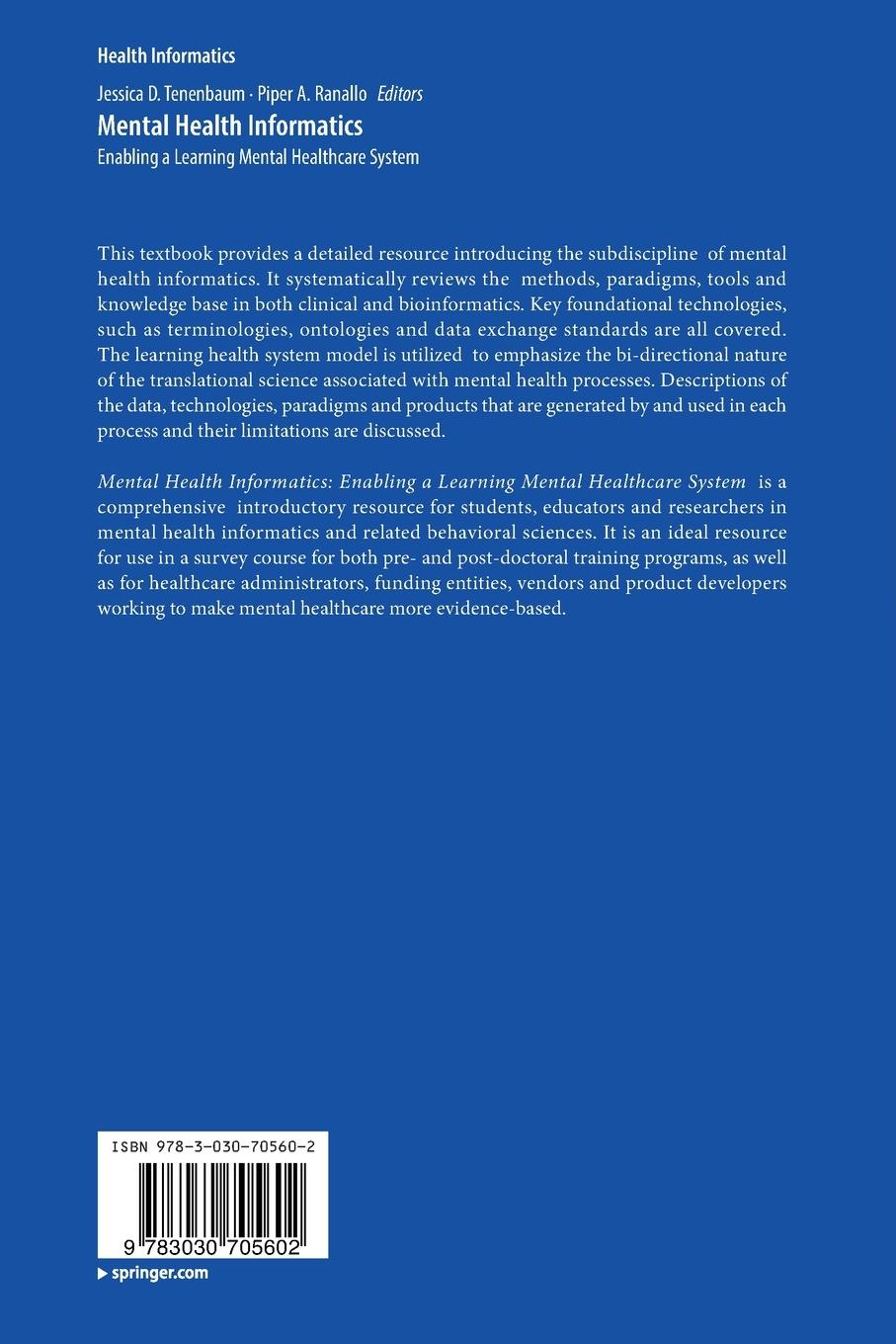 Rückseitencover Mental Health Informatics