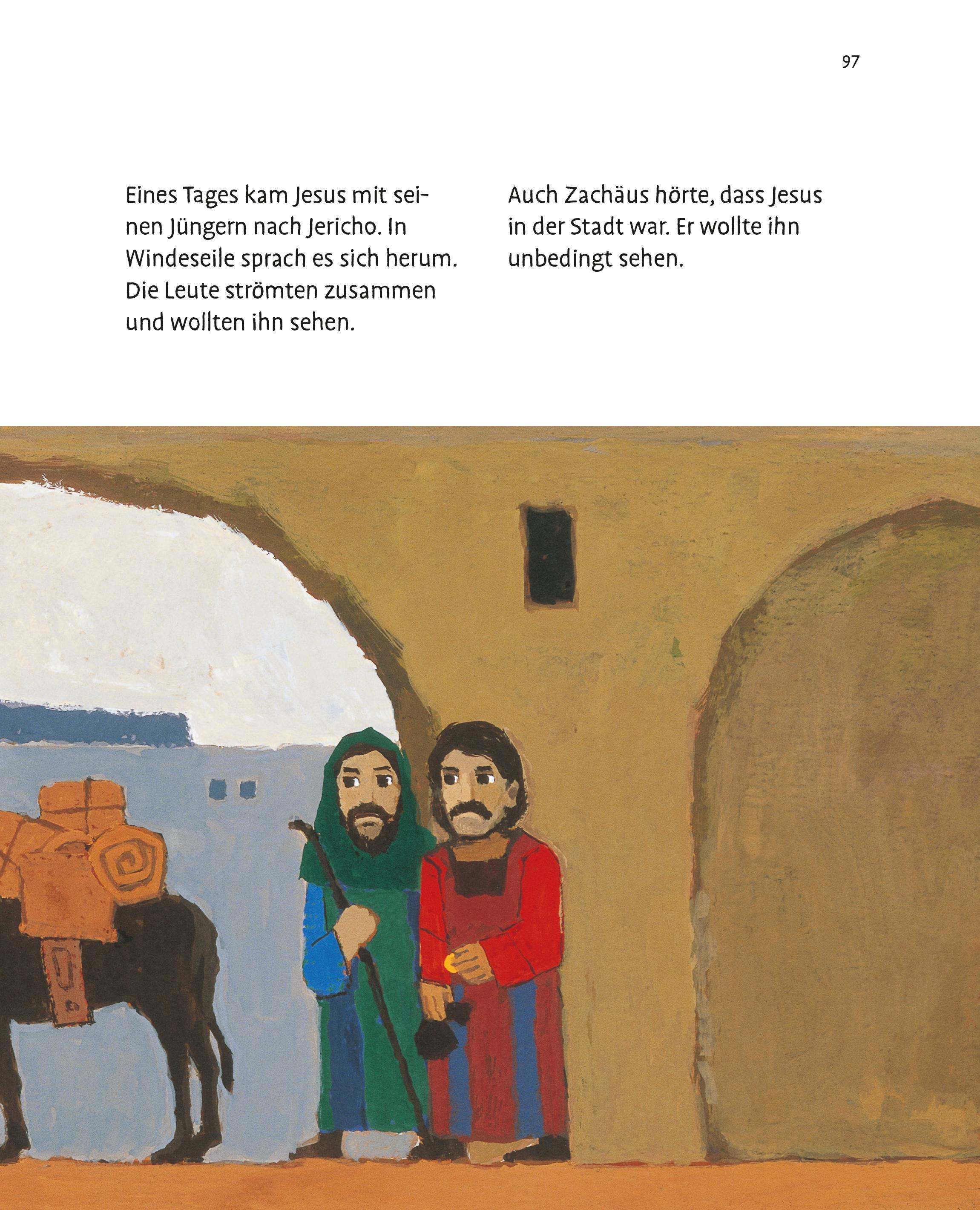 Beispielinhalt (Bild) Meine schönsten Bibelgeschichten. Der Kinderbuch-Klassiker mit Illustrationen von Kees de Kort. 24 kurze Erzählungen aus der Bibel. Für Kinder ab 2 Jahren & für Krippe, Kita und Gemeinde.