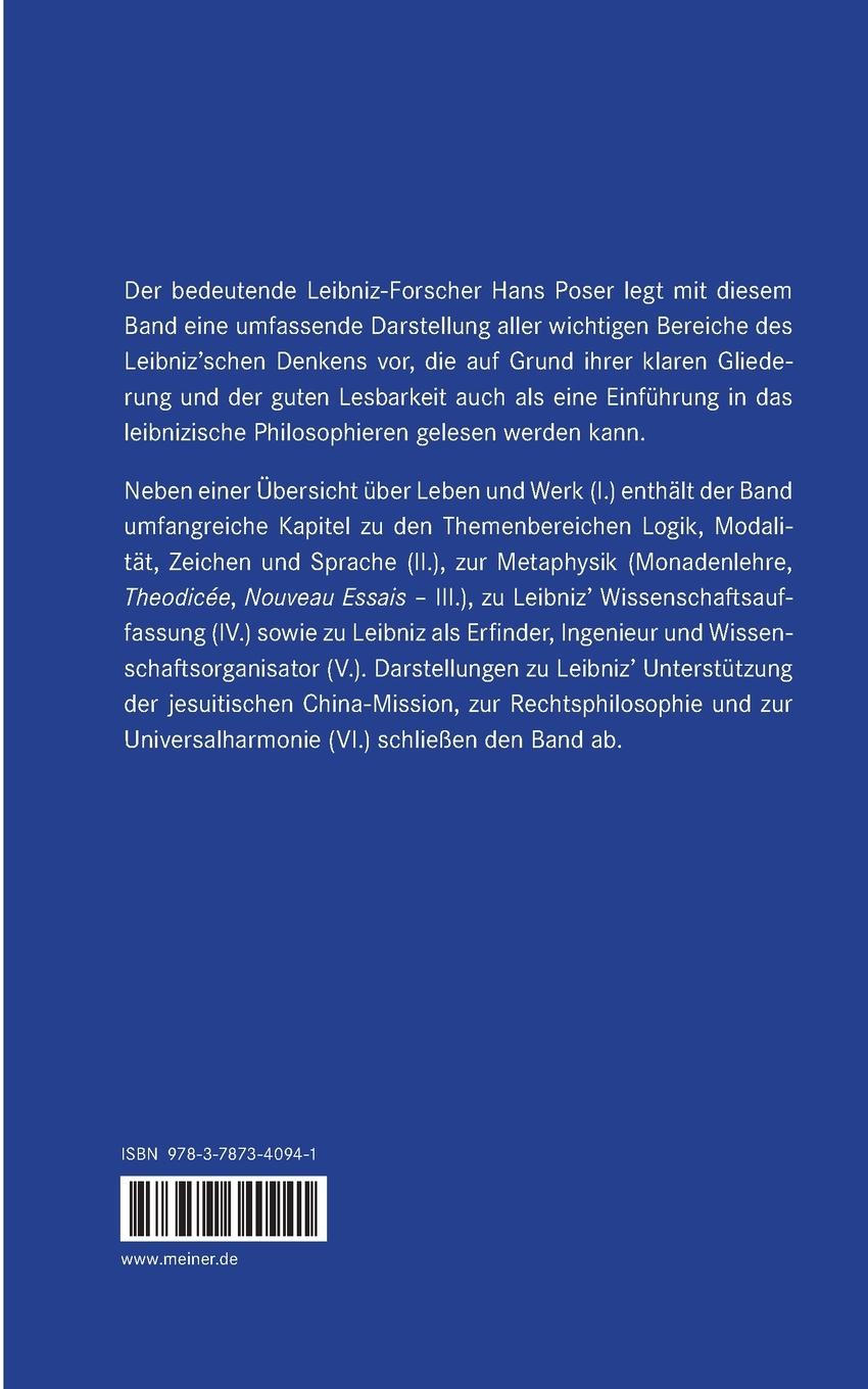 Rückseitencover Leibniz' Philosophie