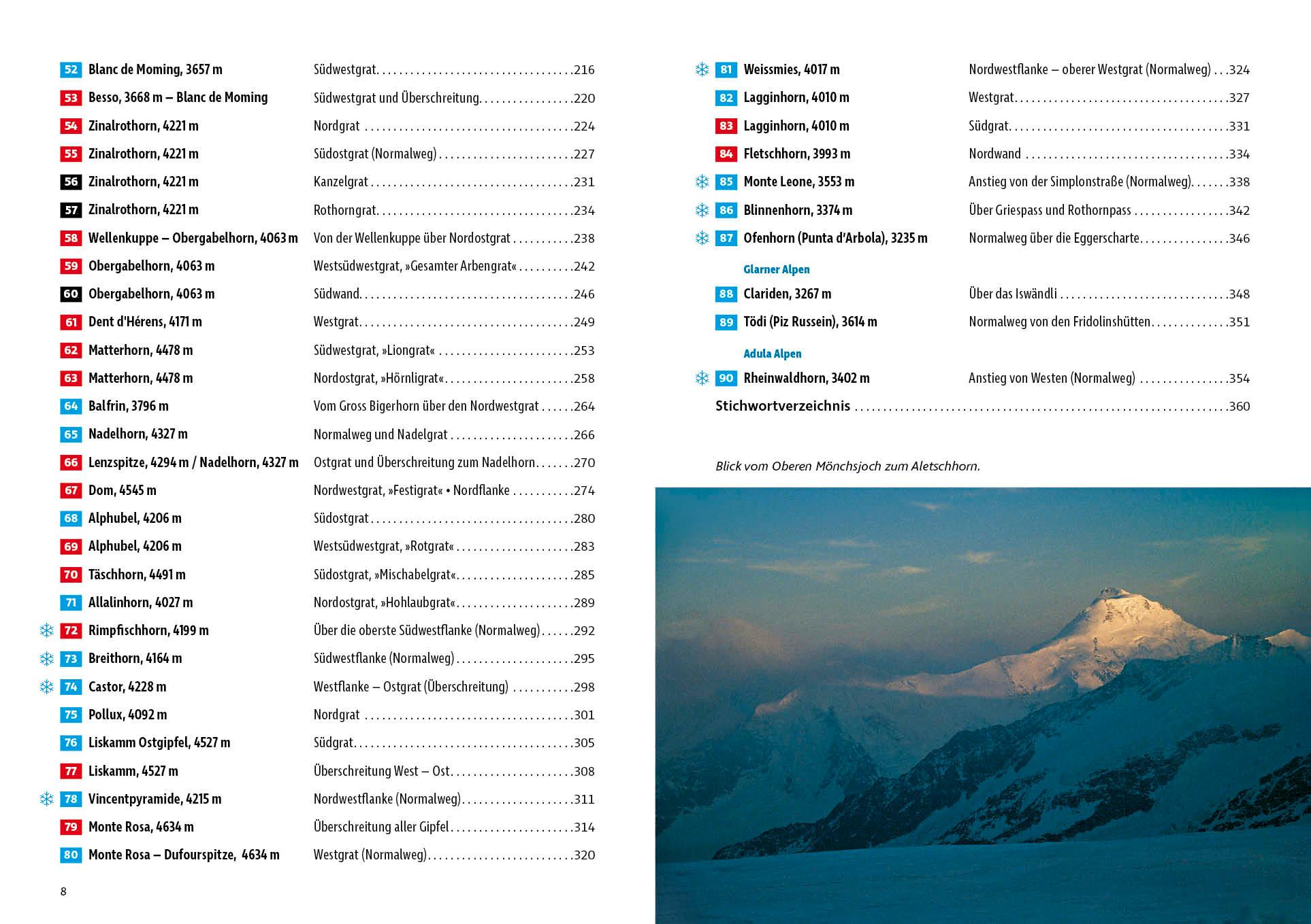 Beispielinhalt (Bild) Hochtouren Westalpen Band 1