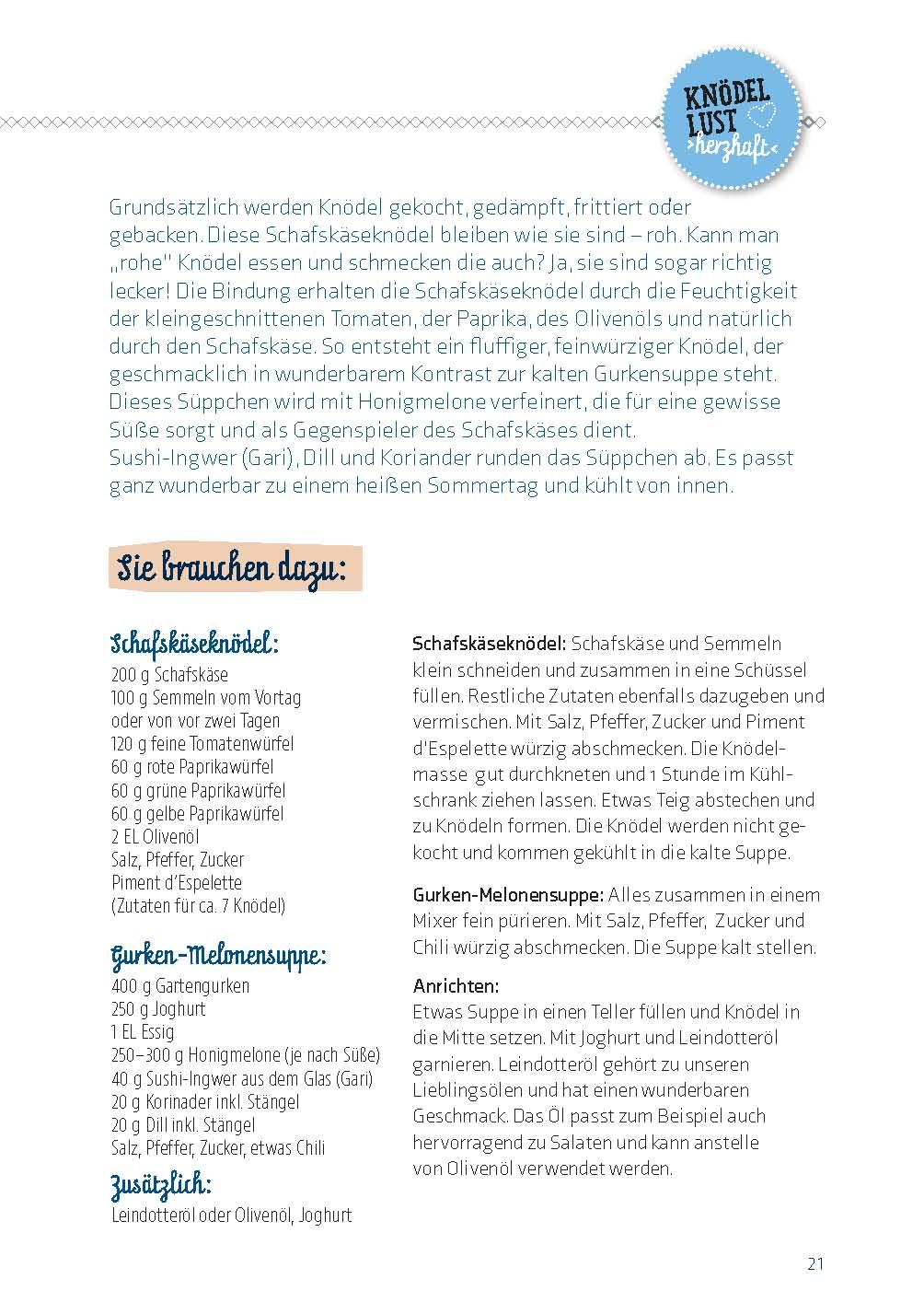 Beispielinhalt (Bild) Knödellust herzhaft & süß