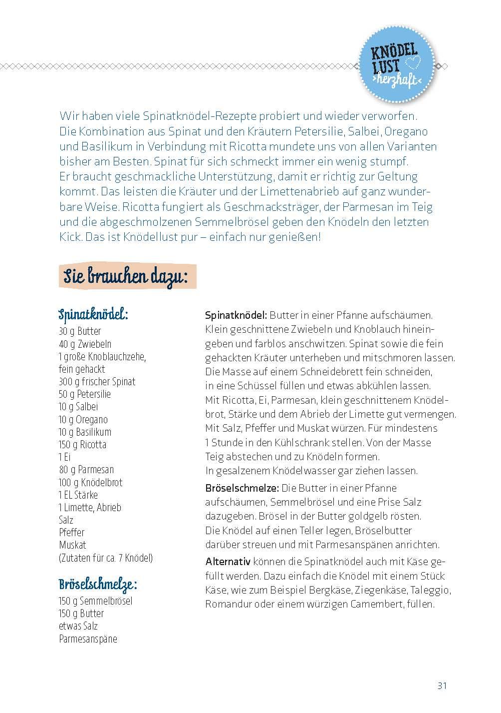 Beispielinhalt (Bild) Knödellust herzhaft & süß