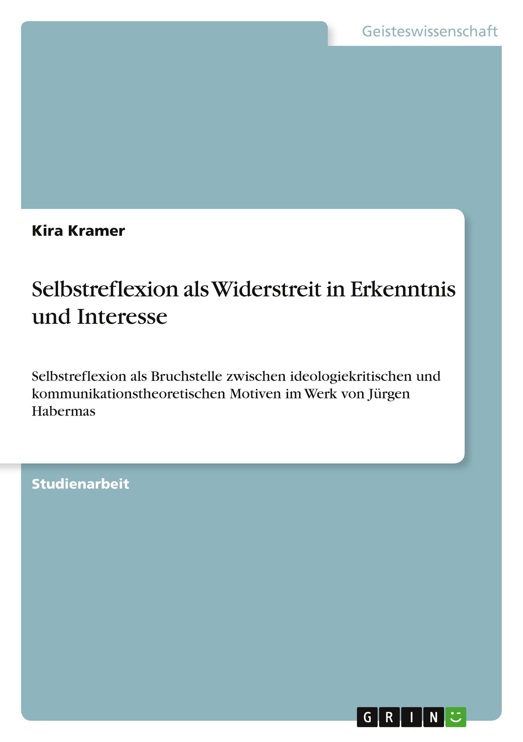 Vorderes Coverbild Selbstreflexion als Widerstreit in Erkenntnis und Interesse