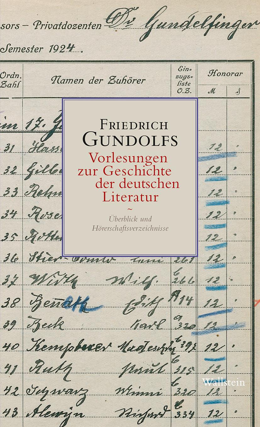 Vorderes Coverbild Friedrich Gundolfs Vorlesungen zur Geschichte der deutschen Literatur