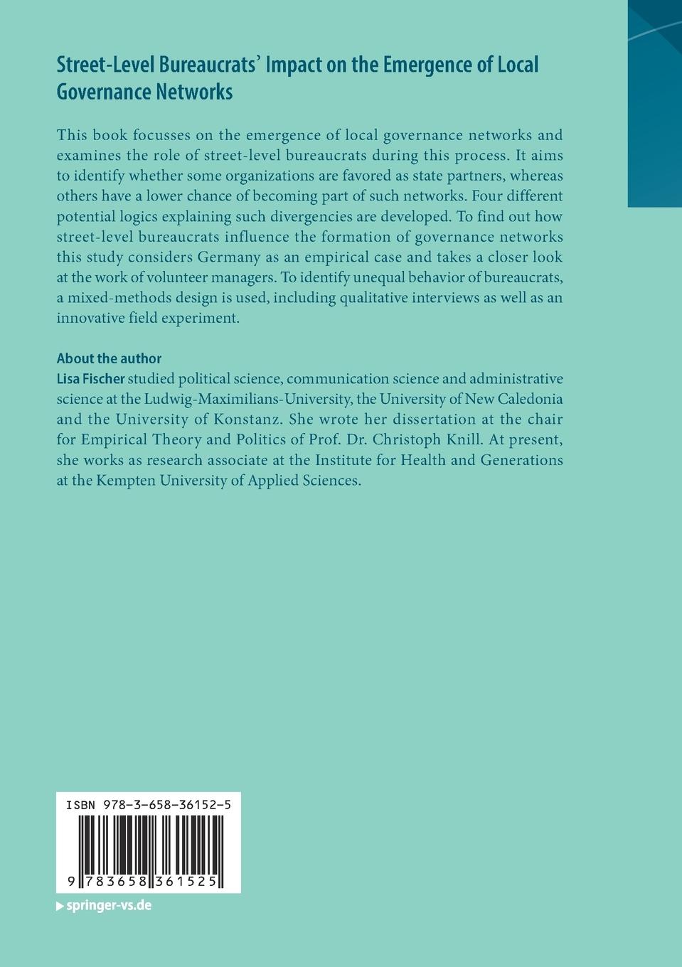 Rückseitencover Street-Level Bureaucrats' Impact on the Emergence of Local Governance Networks