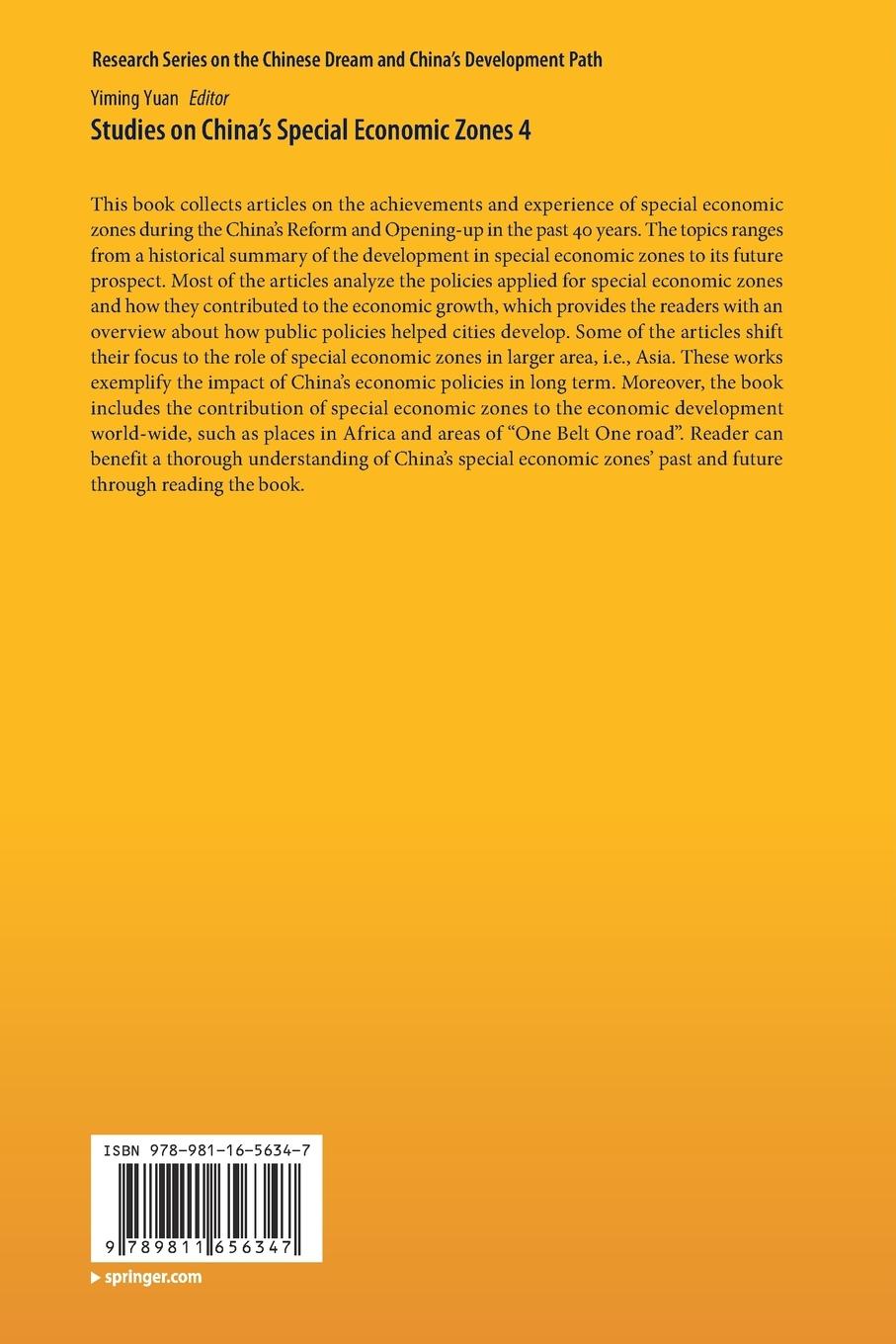 Rückseitencover Studies on China's Special Economic Zones 4