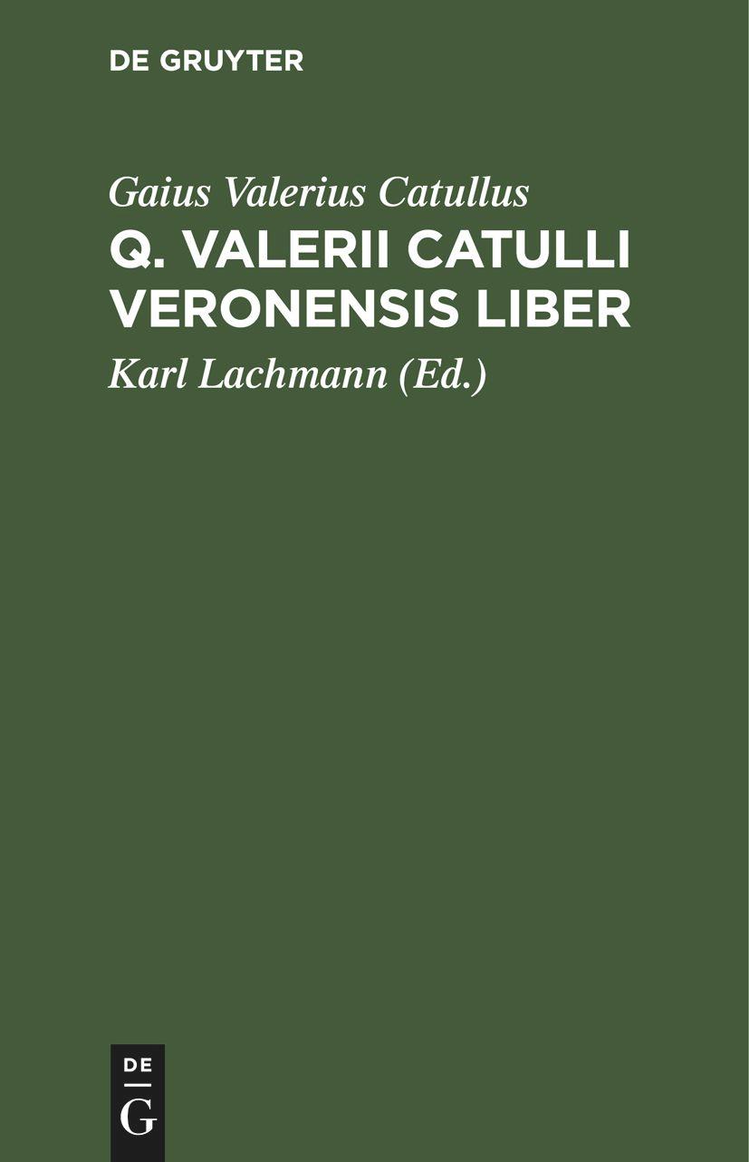 Vorderes Coverbild Q. Valerii Catulli Veronensis Liber
