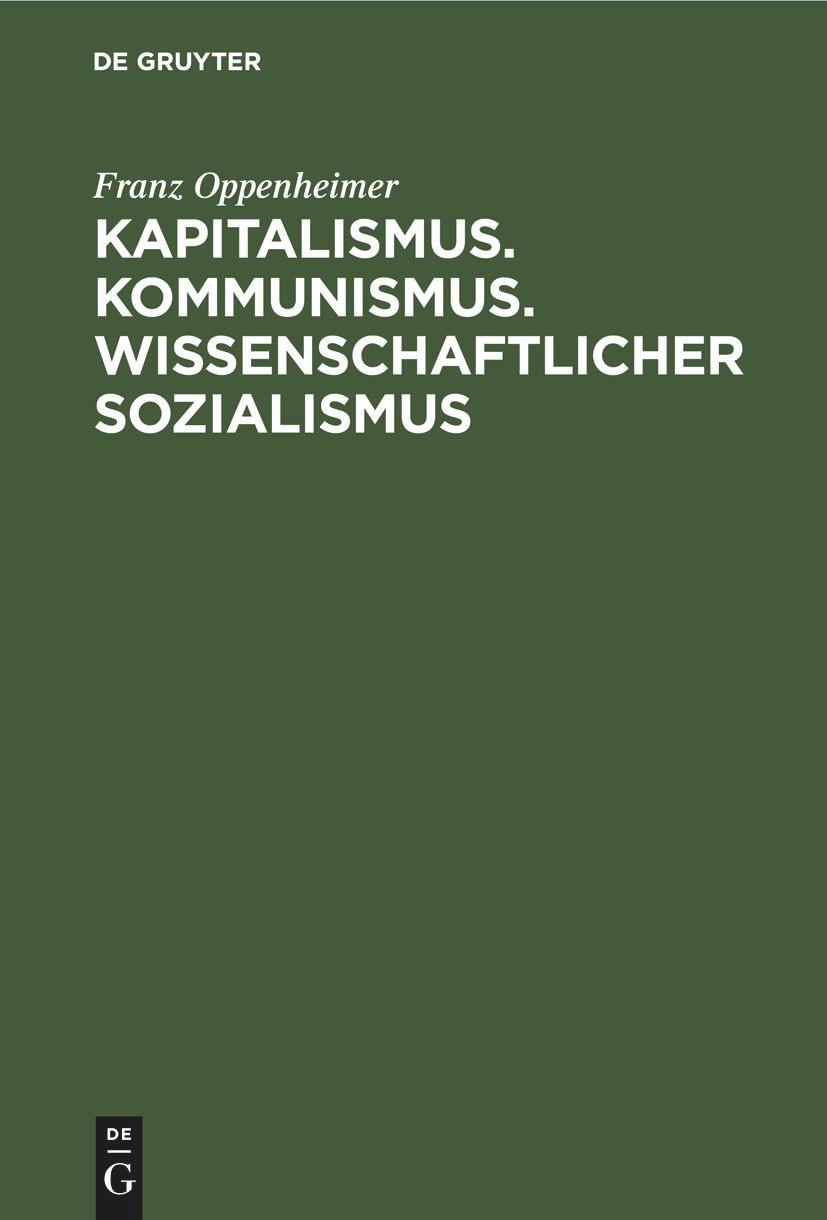 Vorderes Coverbild Kapitalismus. Kommunismus. Wissenschaftlicher Sozialismus