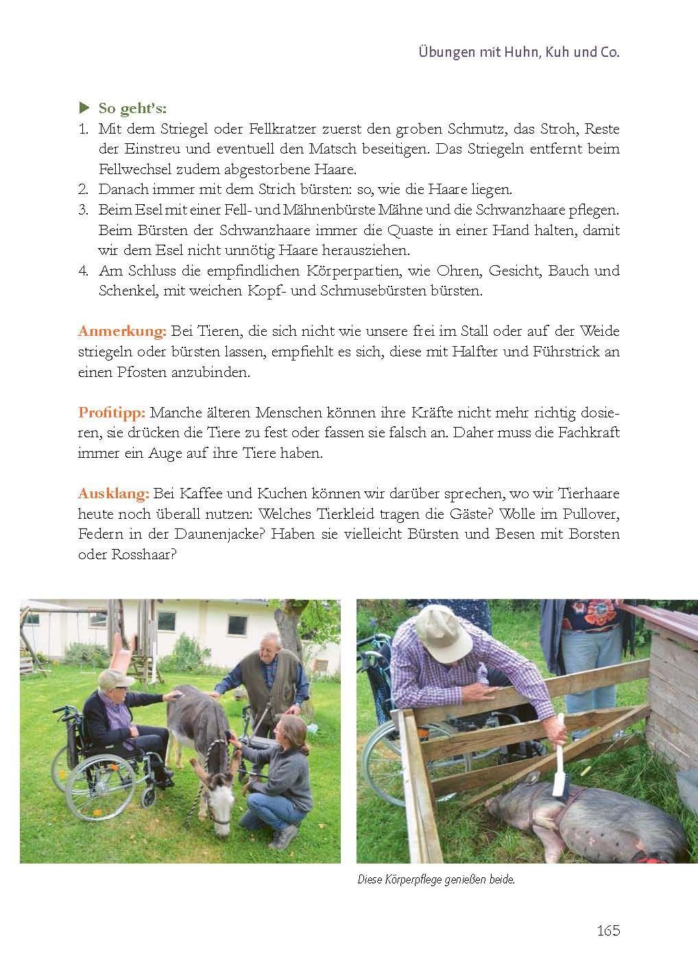 Beispielinhalt (Bild) Bauernhoftiere bewegen Seniorinnen und Senioren