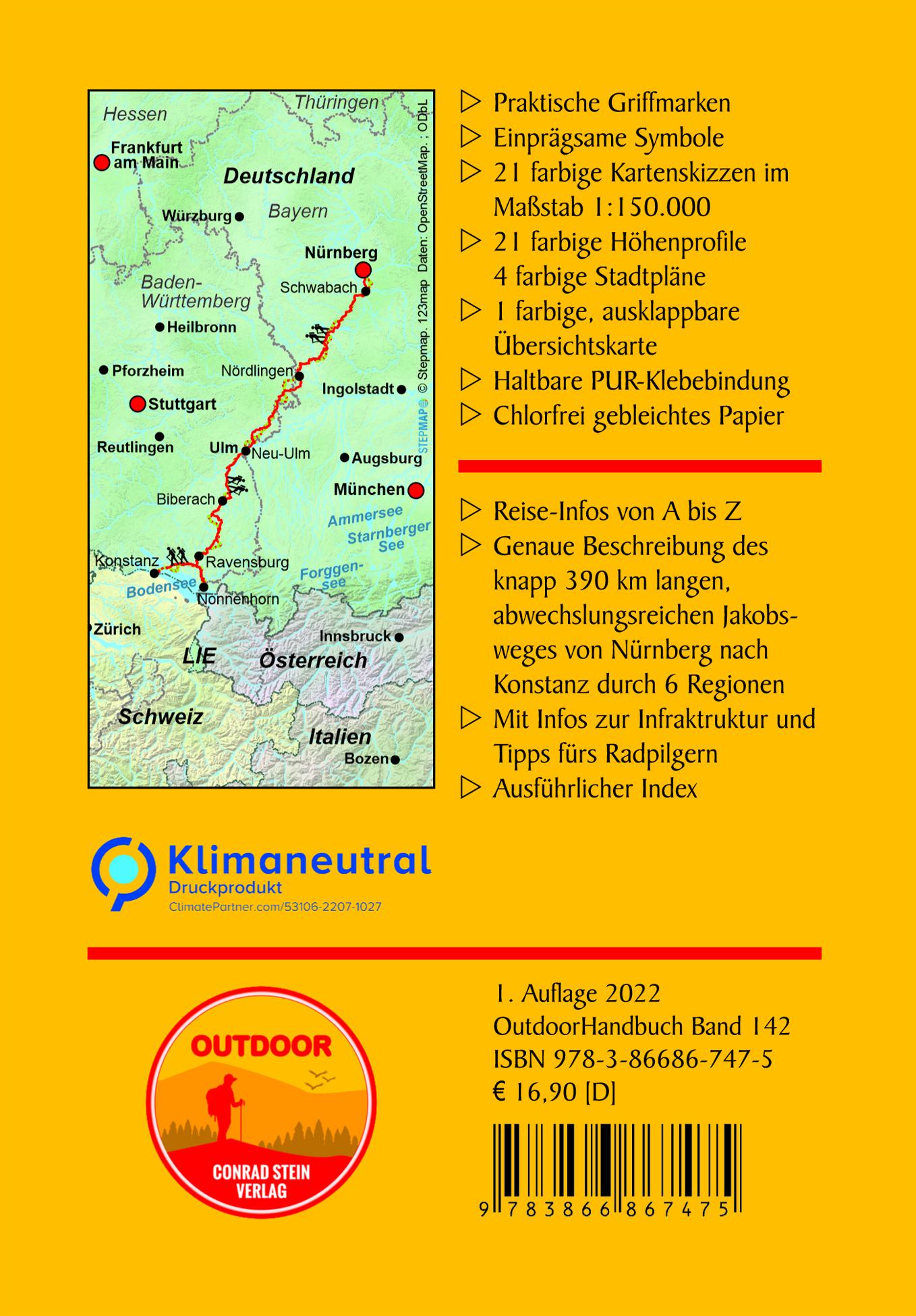 Rückseitencover Jakobsweg Nürnberg - Konstanz