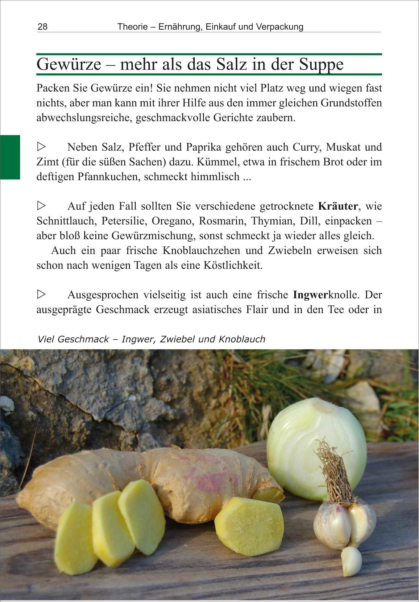 Beispielinhalt (Bild) Kochen aus Rucksack und Packtasche